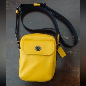 Yellow coach heritage crossbody men’s bag